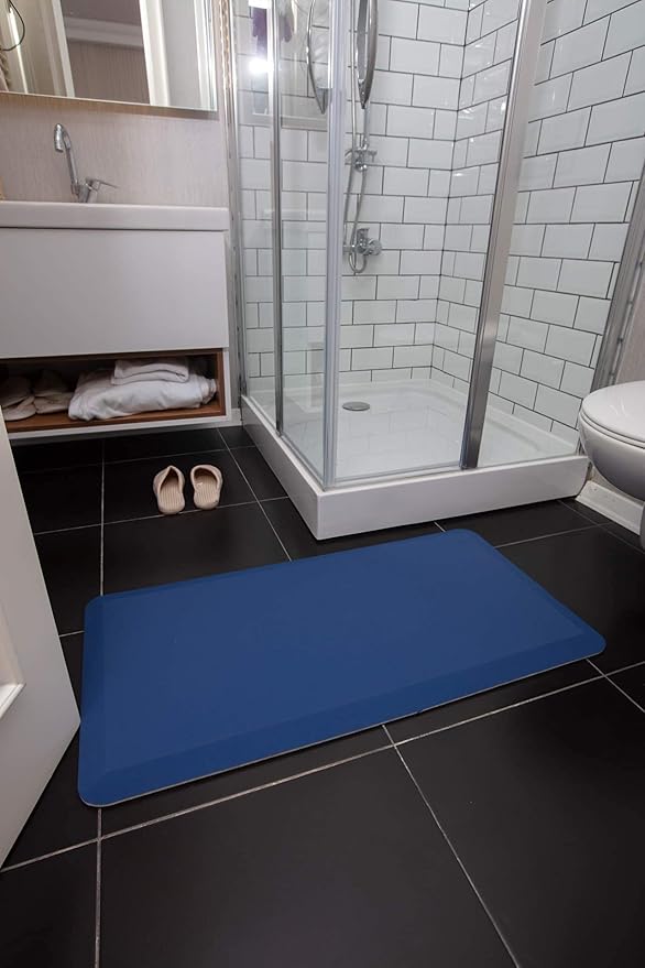 Mabel Home Anti Fatigue Floor Mat- 3 Size(20x32 & 20x39 & 24x70),16 Colors - Standing Desk Mat-Kitchen Floor Mat-Stain ResistantHome Non-Slip Bottom, Extra Soft (Azul, 20" x 39")