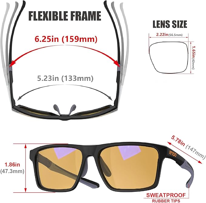 HD Premium Gaming and Computer Screen Yellow Tint Glasses Blue Light Blocking 86% Reduce Glare Anti Eyestrain