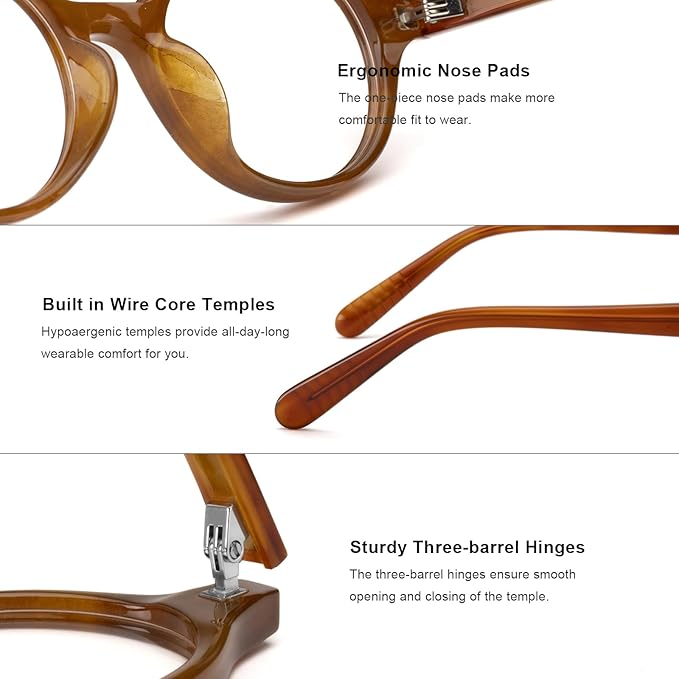 Acetate Reading Glasses for Women Men Eyeglasses Blue Light Readers for Women/Men, Computer Eye Glasses, Cheaters