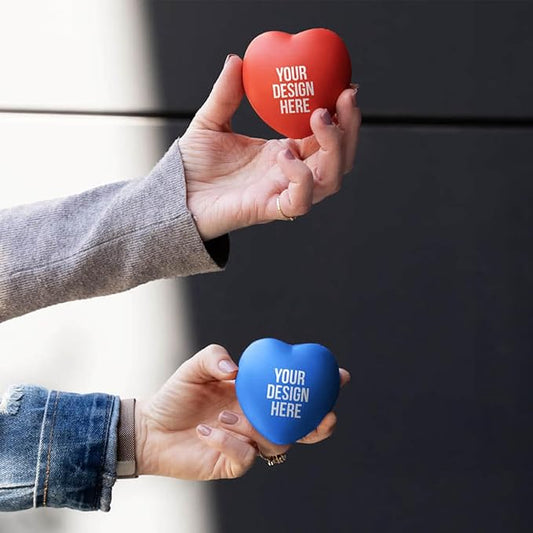 Custom Heart Shape Stress Balls with Logo/Text, Personalized Stress Balls for Adults 10/50/100 Packs Employee Appreciation Gift for Relief Encouraging