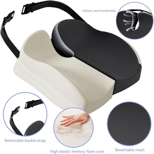 Seat Cushions for Office Chairs Wheelchair Cushion for Long Sitting Back Pain，Memory Foam Seat Car Computer Desk Chair Cushion，Coccyx Cushion for Tailbone Pain Relief Cushion Office Chair Butt Pillow