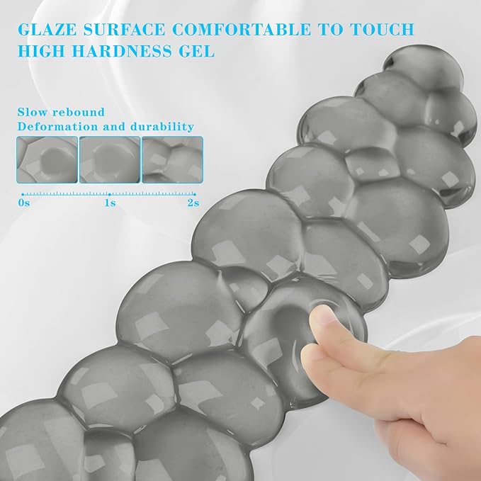 Gel Cloud Keyboard and Mouse Wrist Rest, Cute Wrist Support and Arm Support Keyboard Rest for Keyboard and Mouse Typing Pain Relief，Suitable for Office/Computer/Laptop/Gaming (Gray)