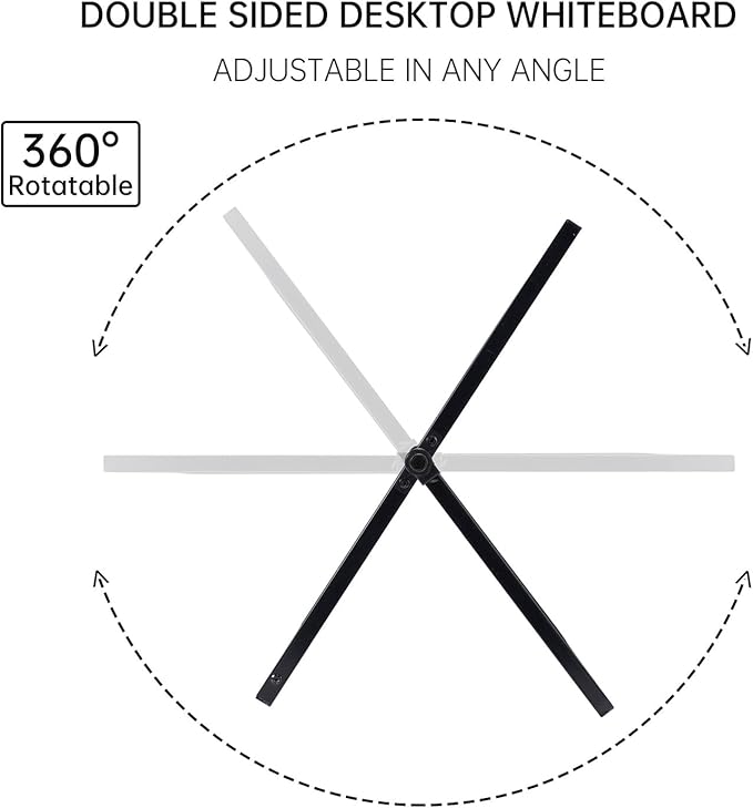 TSJ OFFICE Dry Erase White-Board - 12 X 16 Inches Portable Small Magnetic Whiteboard with Hooks for Wall, Mini Desktop Whiteboard 360 Degrees Revolving Double Sided Stand for Office, Home, School