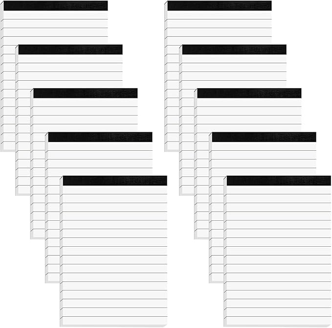Notepad for Daily Planning and Organization of Work – 4 x 6-inches Lined Paper – Thick Bright White Paper – 30 Pages – Note Pads Ruled Pages – Pack of 10