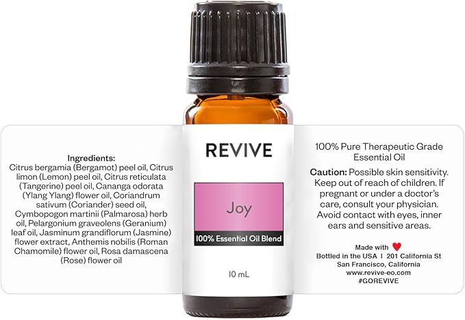 Joy Essential Oil Blend by Revive Essential Oils - 100% Pure Therapeutic Grade, for Diffuser, Humidifier, Massage, Aromatherapy, Skin & Hair Care