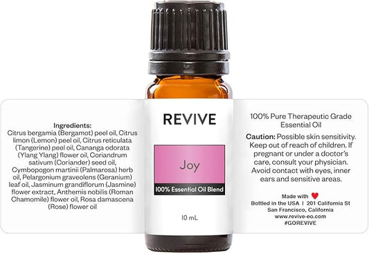 Joy Essential Oil Blend by Revive Essential Oils - 100% Pure Therapeutic Grade, for Diffuser, Humidifier, Massage, Aromatherapy, Skin & Hair Care