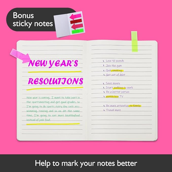 SINOBAND 4 Pack Notebooks for journaling,Colorful Subject Notebooks Set with Geometric Graphics Pattern,PU Leather Notebook writing journals with lined paper for School and Office(Random Colors)