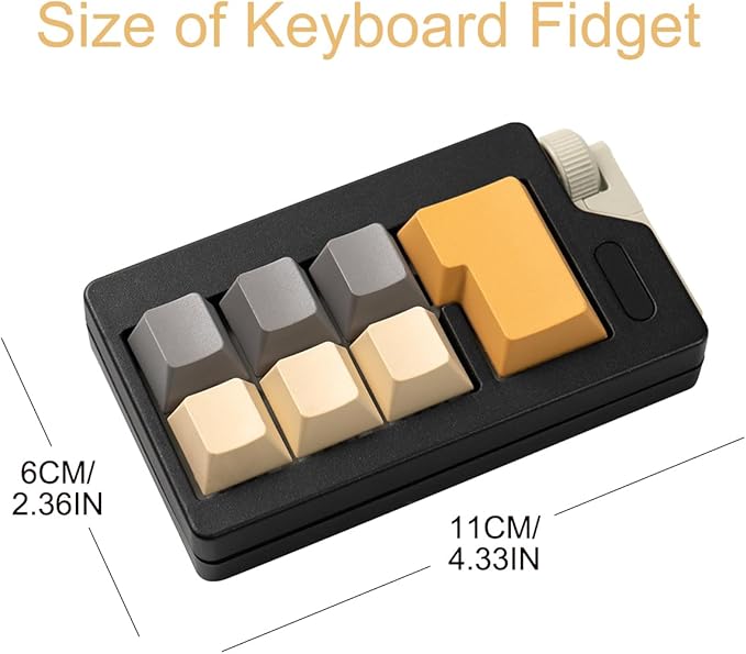 Keyboard Fidget Clicker Toy for Adults, Fidget Keyboards Sensory Fun Toys for Anxiety Decompression, Gift Christmas Ideal for Lover (Black Khaki)