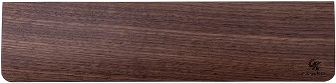 GK GAMAKAY Wooden Wrist Rest Pad, 12.8" Compact Ergonomic Walnut Wood Hand Wrist Rest for 60% 75% Mechanical Keyboard, Non-Slip Palm Pad for Comfortable Typing and Playing (for 75%)