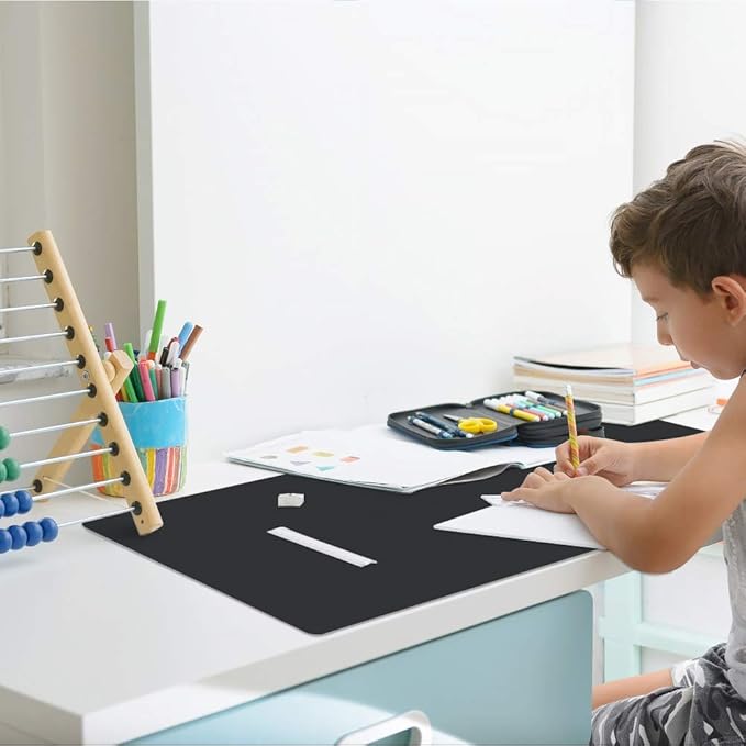 KINGFOM Desk Pad Office Desktop Protecter, PU Leather Desk Mat Blotters Organizer with Comfortable Writing Surface (35.4" x 16.9", Black)