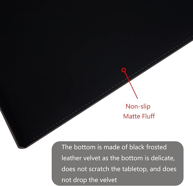 AKOZLIN 35.4"x 18.9" Soft PU Leather Surface Office Desk Mouse Mat Anti-Push Pad with Full Grip Fixation Lip Table Blotter Edge-Locked Protector Coffee