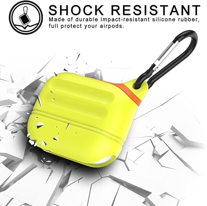 for Airpods 4 Case Silicone Compatible with Apple Airpods 4 | Waterproof Protection | Glow | for USB-C/Wireless | Anti-Lost | One Piece | Night Glow Yellow