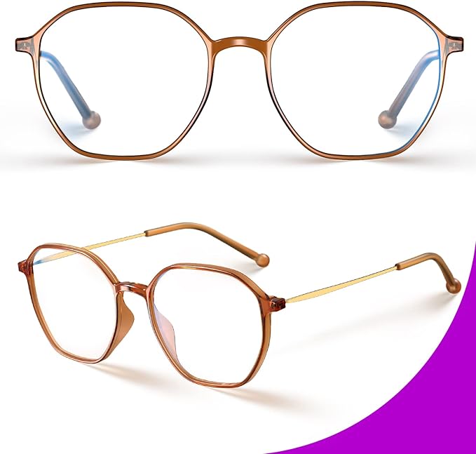 VISOONE Lightweight TR90 Blue Light Blocking Glasses Frame with Anti Glare Eye Protection for Women and Men RANE