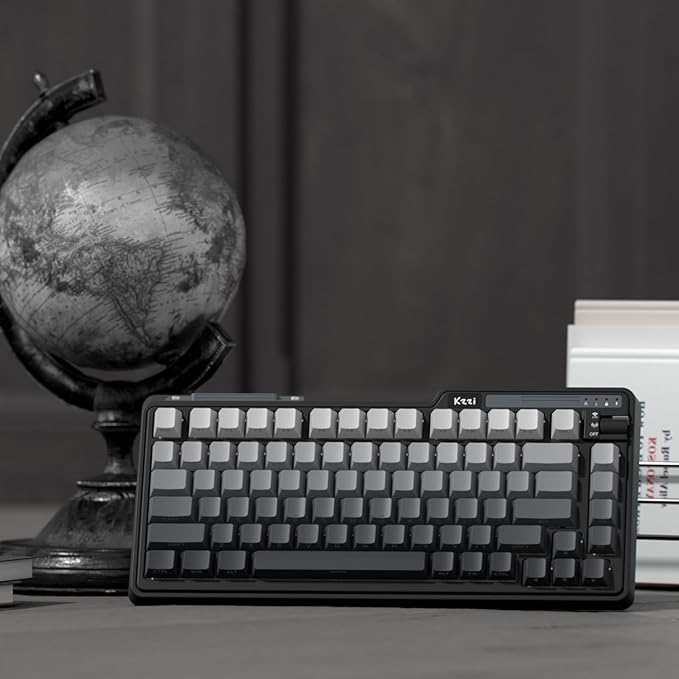 K75 Lite Wireless Mechanical Keyboard, 75% Gasket Mount RGB Gaming Keyboard w/ 3-Mode Knob BT 5.0/2.4G/USB-C Wired, Hot Swappable, 5-Layer Padding & Creamy Linear Switches, Compact 82 Keys