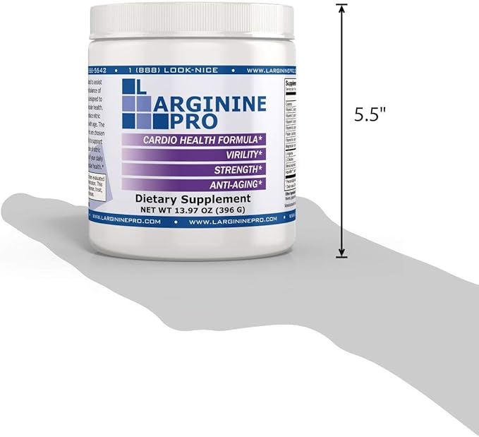 L-ARGININE PRO | 5,500mg L-Arginine Plus L-Citrulline 1,100mg Grape Powder Drink Mix Supplement for Increased Nitric Oxide Production