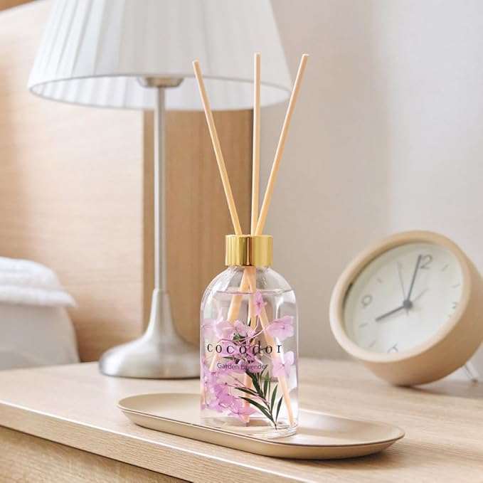 COCODOR Herbarium Reed Diffuser/Garden Lavender/6.7oz(200ml)/ Fragrance Scent Essential Oil Stick Diffuser Set for Bedroom Bathroom Home Décor
