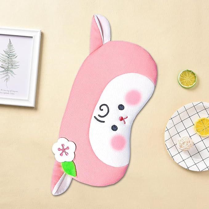 PERFECTSIGHT Sheep Sleep Eye Masks, Cute Plush Sleep Eye Cover Lightweight Adjustable Eyeshade Faux Fur Mask Cover for Women Men Sleep Travel Nap (Pink Sheep)