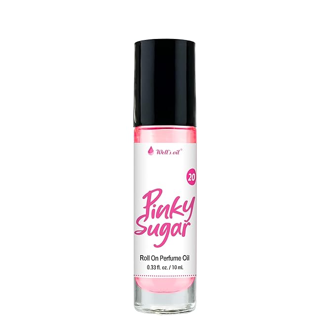 Well's Oil Roll-On Perfume Oil (Pinky Sugar) | Sweet Fruity Notes | Long-Lasting | Paraben-Free | 0.33 Fl Oz / 10 ml