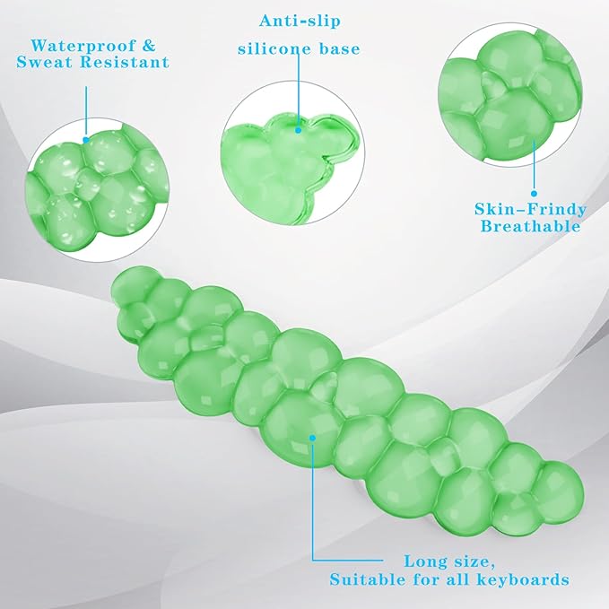 Gel Cloud Keyboard Wrist Rest, Cute Wrist Support and Arm Support Keyboard Rest for Keyboard Typing Pain Relief，Suitable for Office/Computer/Laptop/Gaming（Keyboard Wrist Rest Green）