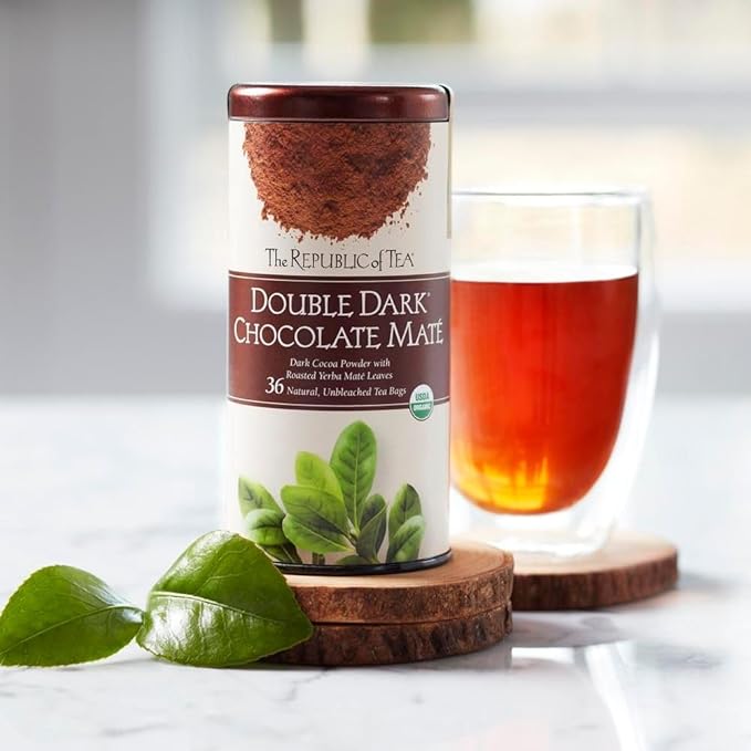 The Republic of Tea Organic Double Dark Chocolate Mate, 250 Tea Bag Bulk