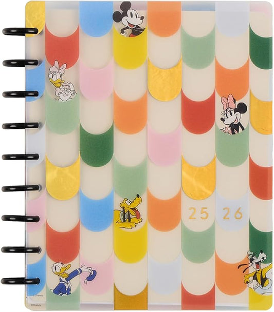 Happy Planner Disney Disc-Bound 12-Month Academic Planner, July 2025–June 2026 Planner, 3 Extra Months, 2 Sticker Sheets, Classic Size, Vertical Layout, Mickey Mouse & Friends Theme, Current Classroom, 7" x 9.25”