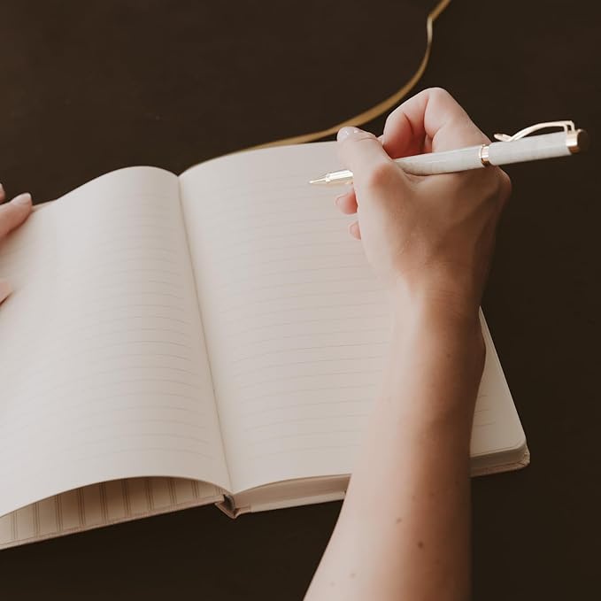 Sweet Water Decor Gold Fabric Notes Journal, Lined Pages, Hardcover Notebook with Satin Ribbon Bookmark, Elegant Neutral Design for Office, Work, School or Personal Writing 200 Lined Pages (8.25" x 5.75")