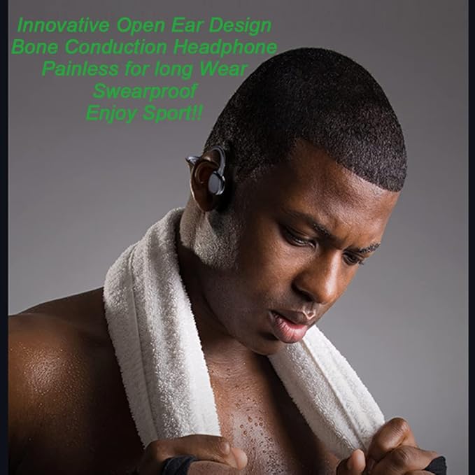 AYI True Bone Conduction Headphones Open Ear Headset Able to be a MP3 Player with Micro Disk Stereo Bluetooth Earphone for Driving Bicycling Running Skiing-X9 Black