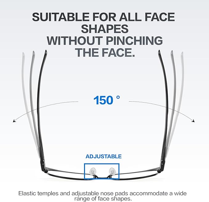 BIRCEN Blue Light Blocking Glasses: Al-Mg Metal Bluelight Computer Clear Glasses for Men Women Anti Eyestrain Office Home