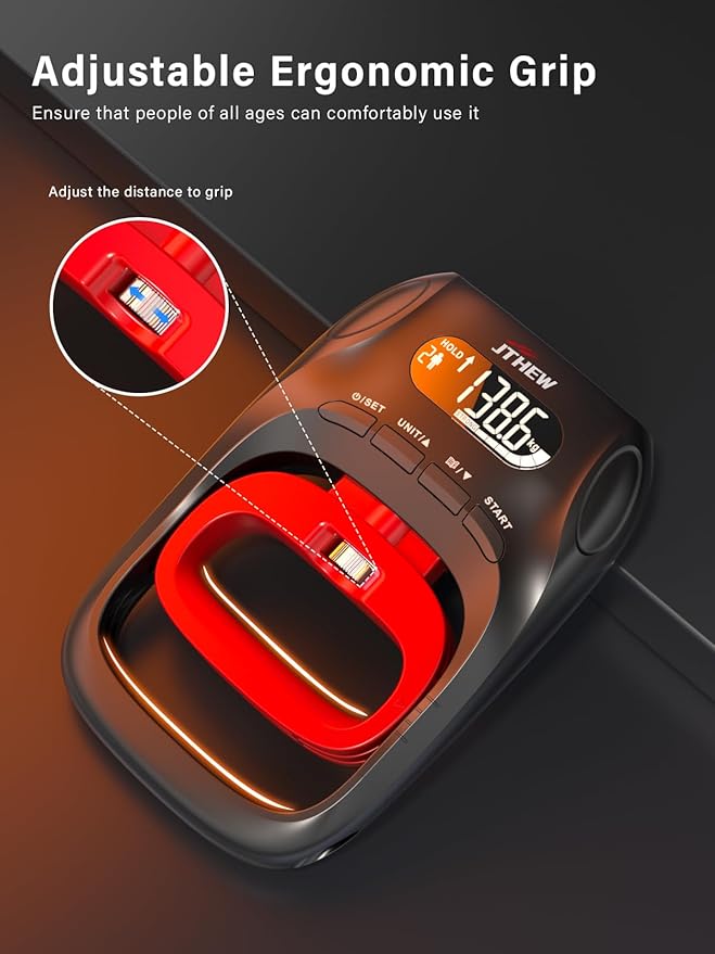 Grip Strength Tester Trainer - Electronic Hand Dynamometer of 400lbs/180kg & Grip strengthener with Adjustable Resistance for Sports