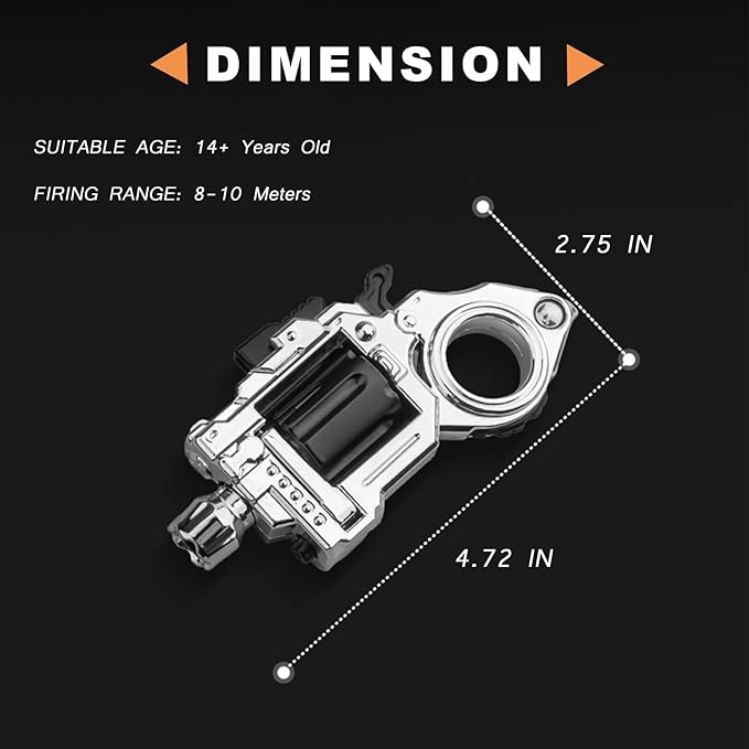 SKEDC Fidget Toys Adults, Alloy Fidget Slider Fidget Clicker Fidget Spinner, EDC Laucher Toy ADHD Tools Executive Desk Toy for Keep Focus & Relief Stress, Cool Gadgets for Men (Black)