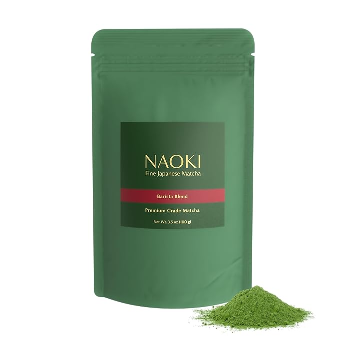 Naoki Matcha Barista Blend Premium Grade Matcha - Authentic Japanese First Harvest Premium Grade Matcha Green Tea Powder from Japan (100g / 3.5oz)