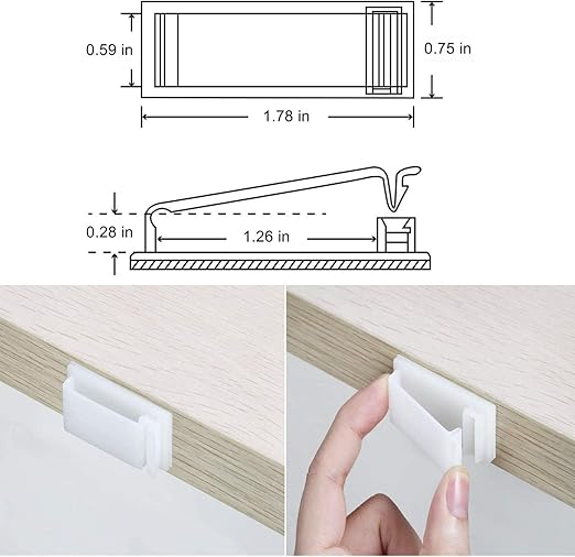 50Pcs Self Adhesive Cable Management Clips,Cable Organizers Wire Clips Cord Holder for PC Laptop Ethernet Cable Desktop Home Office(1.78’’ x 0.75’’ x 0.28’’, White)