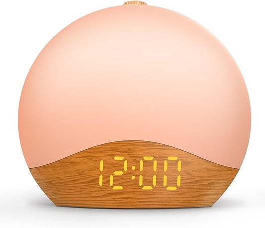 Sunrise Alarm Clock White Noise Sound Machine with 26 Soothing Sounds, 17 NightLights, Bluetooth Speaker, Wake Up Light Alarm Clock for Bedrooms, Heavy Sleepers, Ideal Gift for Baby, Kids, Seniors