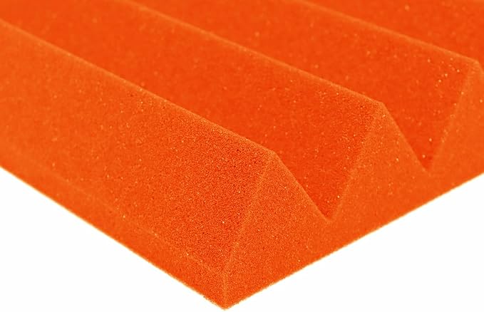 Foam Factory Inc 24 Pack Color Acoustic Foam Panel Studio Soundproofing Wedge Wall Tiles 12” X 12” X 2” (Orange)