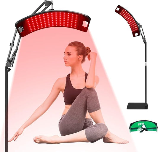 Red Light Therapy Lamp,Infrared Light Therapy with 660nm Visible Red Light & 850nm Invisible Infrared Light with Floor Stand,Infrared Light Therapy for Body