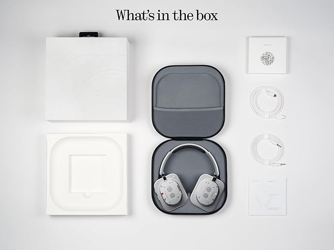 Nothing Headphone (1) Hybrid Active Noise Cancelling Headphones, Wireless Over Ear Headphones with 6 MICS, Personalized Spatial Audio, Tuning by KEF, Up to 80 Hours Playtime, Bluetooth Headset White