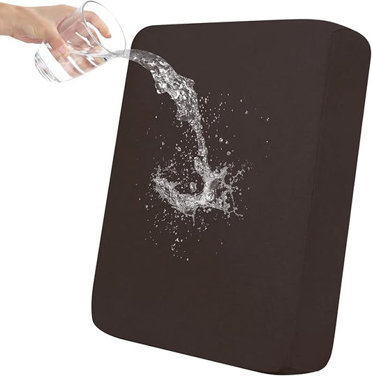Easy-Going 100% Waterproof Chair Sofa Seat Cushion Slipcovers Couch Cushion Cover Stretch Furniture Protector for Kids, Pets (Chair Cushion, Chocolate)