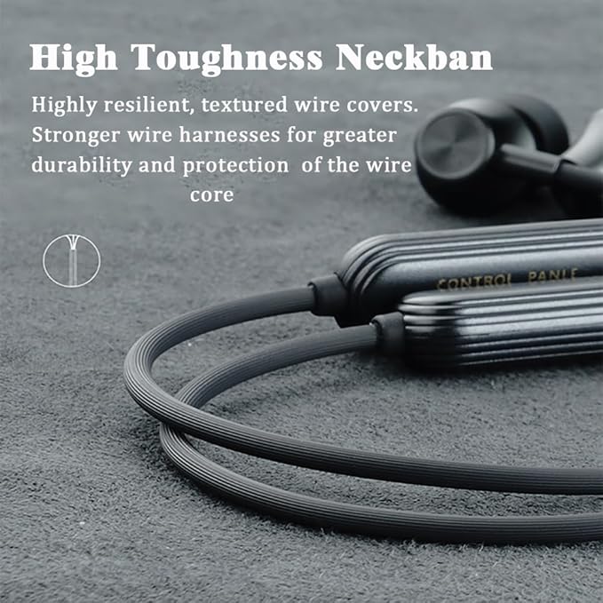 Neckband Bluetooth Headphones 9D Surround Sound HiFi Stereo Neck Hanging Noise Reduction in-Ear Wireless Earbuds 8 H Music Time IPX6 Waterproof Ultra-Lightweight Comfort for Sports/Office