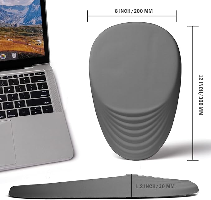 Ergonomic Mouse Pad with Wrist Rest Support,Mousepad Relief Carpal Tunnel Pain, Entire Memory Foam Mouse Pad with Non-Slip PU Base, Wireless Mouse Pad, Gray