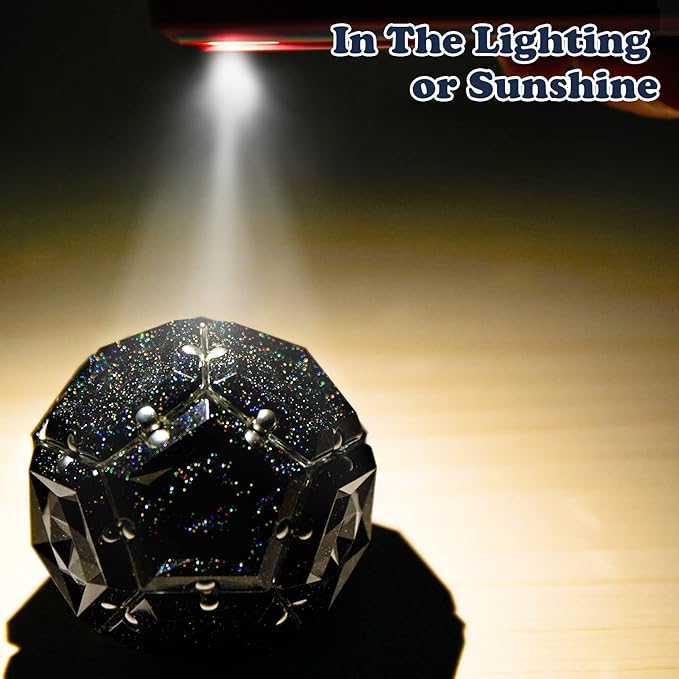 LAFFTRAK Magnetic Fidget Sphere - Holographic Glitter Crystal Black - Magnets Sensory Toys - 12 Piece Set - Creativity Beyond Imagination, Inspirational, Recreational, Fun Desk Toy for Adults