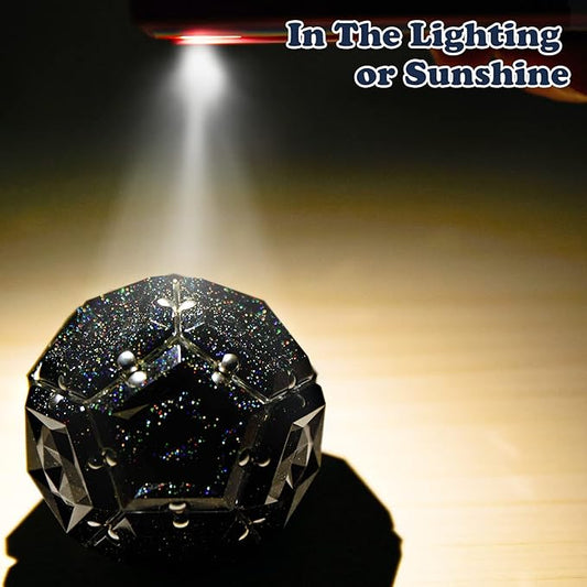 LAFFTRAK Magnetic Fidget Sphere - Holographic Glitter Crystal Black - Magnets Sensory Toys - 12 Piece Set - Creativity Beyond Imagination, Inspirational, Recreational, Fun Desk Toy for Adults