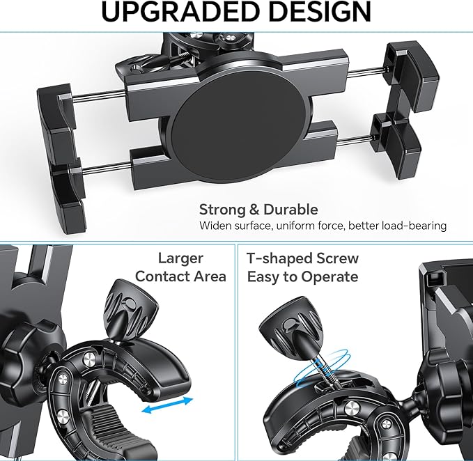 Coolpow Tablet Holder for Spin Bike【360° Adjustable】 Tablet Clamp for Treadmill Phone Mount for Stationary Bicycle, Treadmill, Microphone Stand Fit for All 4.7-12.9" Apple iPad Galaxy Tabs