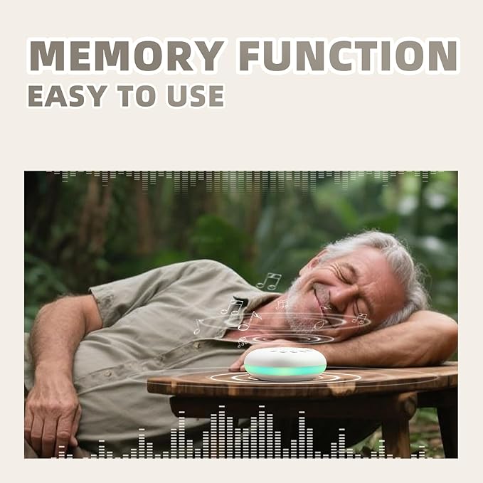 White Noise Sound Machine, Portable Sound Machine for Sleep Baby, Kids & Adults, 20 Travel Soothing Sounds Brown/Pink Noise/Lullaby, Rechargeable, Timer, Memory & Night Light for Home, Nursery