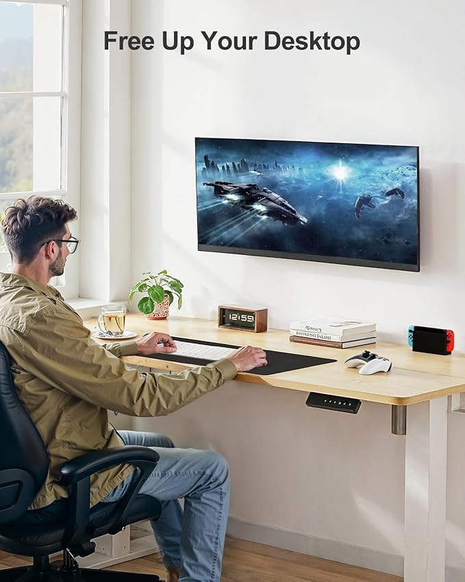 HUANUO Single Monitor Wall Mount for 17 to 34 Inch Computer Screens, Holds up to 44 lbs, Full Motion Wall Mount Monitor with Articulating Arms, Swivel, Rotation, Tilt, Max VESA 200x200, Black