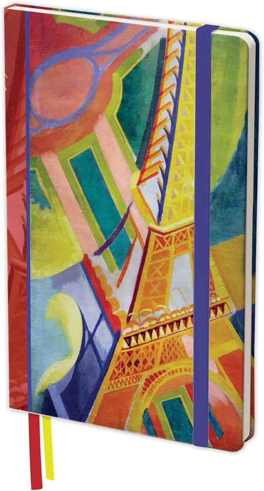 RainCaper Vegan Leather Journal Notebook, 160 Dot-Grid Pages, 5.7 inches x 8 inches, Journal - Delaunay Eiffel Tower