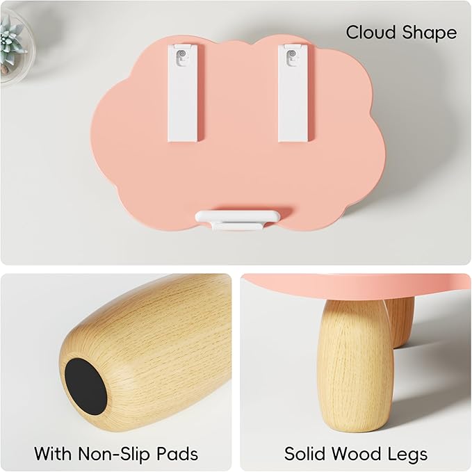 Adjustable Cloud-Shaped Laptop Stand, Pink, 10-17.3" Laptops, Ergonomic Height & Angles, Strong Stability, Effective Heat Dissipation