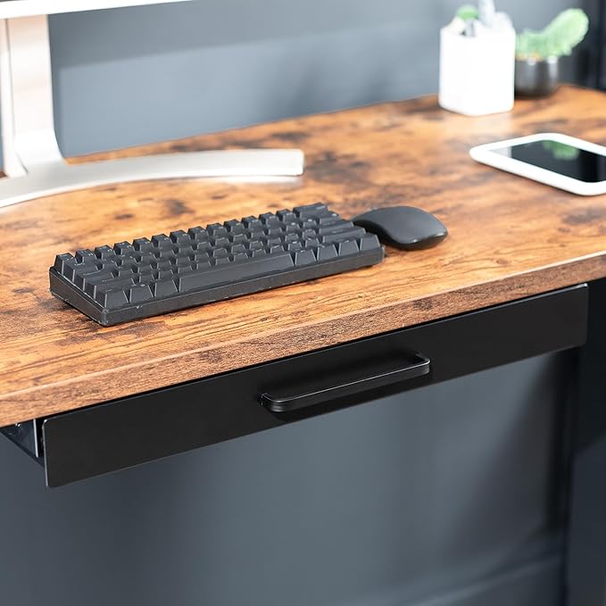 VIVO 22 inch Under Desk Slide Out Storage Organizer, Pull Handle Drawer, Black, DESK-DR22H-B