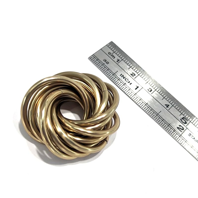 Möbii Fidget Ball (Solid Color): Quiet Mobius ADHD Anxiety Stim Stress Relief Toy Tool for Home Travel Office or Desk (Medium, Half, Champagne)