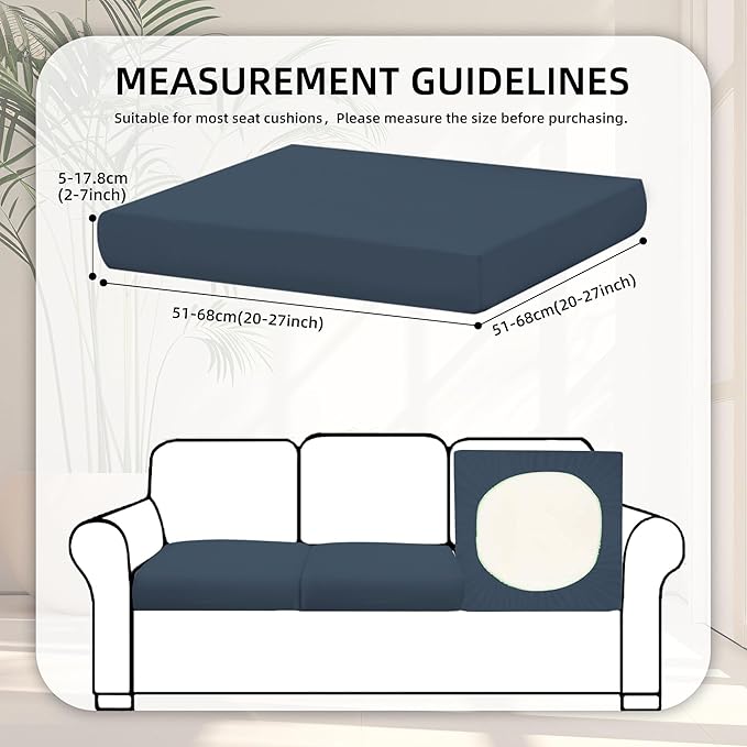 8Pcs Stretch Patio Cushion Covers,Outdoor Couch Covers Replacement,Outdoor Couch & Sofa Slipcovers,for Patio Furniture Cushion Covers,Washable Reusable Furniture Protector (Grey Blue,Cover Only)