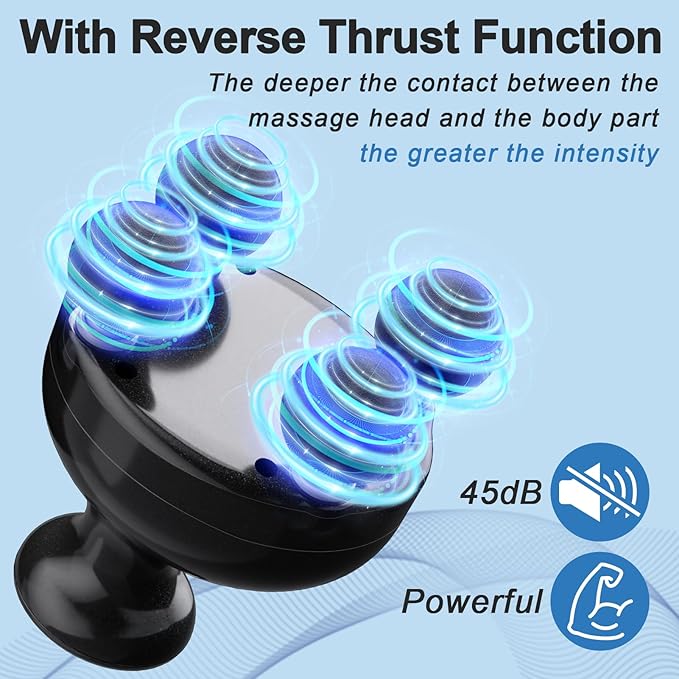 DEITY 4 Heads Handheld Massage Gun Deep Tissue, Electric Body Massager, Percussion Muscle Massager for Easing Shoulder and Back Tension, Perfect Gifts for Man Women, Black